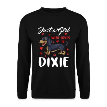 Dachshund Gift Dixie Viennese Doxie Dachshund - Unisex Sweatshirt - black - Front - Alina (178cm) & Michal (187cm)