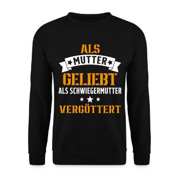 Schwiegermutter Mama Schwiegermama Mutter Mutterta - Unisex Pullover - Schwarz - Vorne - Alina (178cm) & Michal (187cm)