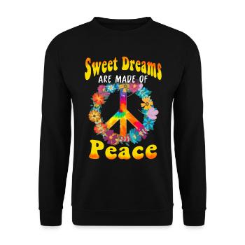 Hippie Peace Groovy Flowerpower Boho Woodstock - Sweat-shirt Unisexe - noir - Devant - Alina (178cm) & Michal (187cm)