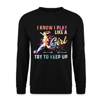Fußball Tshirt Herren Damen Soccer Football - Unisex Pullover - Schwarz - Vorne - Alina (178cm) & Michal (187cm)