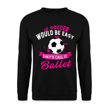 Fußball Tshirt Herren Damen Soccer Football - Unisex Pullover - Schwarz - Vorne - Alina (178cm) & Michal (187cm)