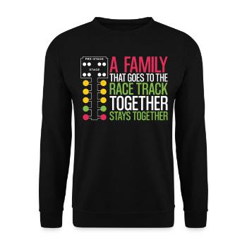 Drag Racing Race Car Family A - Unisex Pullover - Schwarz - Vorne - Alina (178cm) & Michal (187cm)