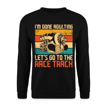 Drag Racing Race Car Retro Vintage - Unisex Pullover - Schwarz - Vorne - Alina (178cm) & Michal (187cm)