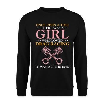 Drag Racing Race Car Girl Once - Unisex Sweatshirt - black - Front - Alina (178cm) & Michal (187cm)