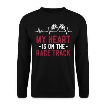 Drag Racing Race Car Girlfriend - Unisex Pullover - Schwarz - Vorne - Alina (178cm) & Michal (187cm)