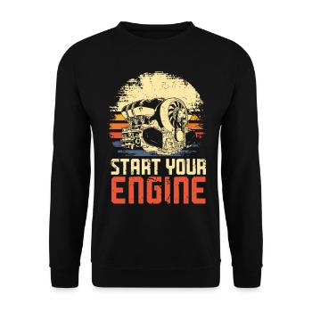 Drag Racing Race Car Retro Vintage - Unisex Pullover - Schwarz - Vorne - Alina (178cm) & Michal (187cm)