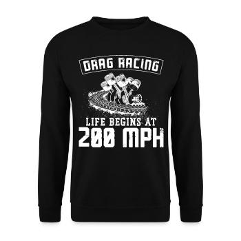 Drag Racing Race Car Vintage Drag - Unisex Sweatshirt - black - Front - Alina (178cm) & Michal (187cm)