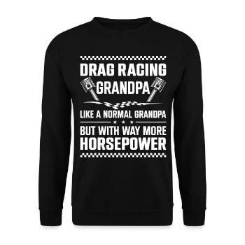 Drag Racing Race Car Grandpa - Unisex Pullover - Schwarz - Vorne - Alina (178cm) & Michal (187cm)