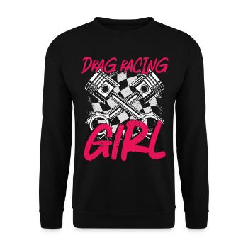 Drag Racing Race Car Girl Vintage - Unisex Sweatshirt - black - Front - Alina (178cm) & Michal (187cm)