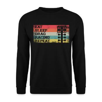 Drag Racing Race Car Retro Vintage - Unisex Pullover - Schwarz - Vorne - Alina (178cm) & Michal (187cm)