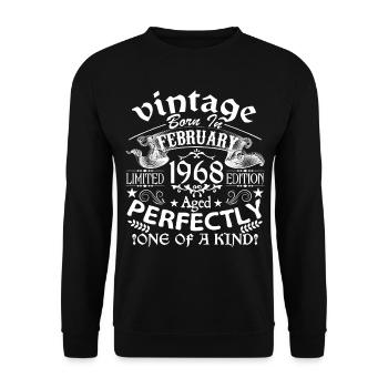 Février 1968 | anniversaire 1968 Vintage Février - Sweat-shirt Unisexe - noir - Devant - Alina (178cm) & Michal (187cm)