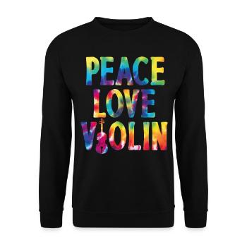 Violon Violoniste Fille Aquarelle - Sweat-shirt Unisexe - noir - Devant - Alina (178cm) & Michal (187cm)