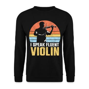 Violon Violoniste Rétro Vintage I - Sweat-shirt Unisexe - noir - Devant - Alina (178cm) & Michal (187cm)