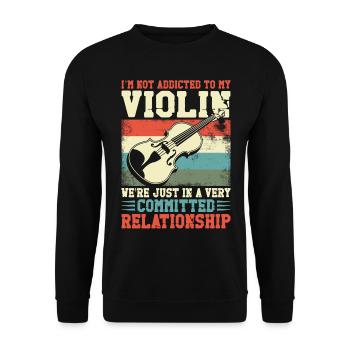 Violin Violinist Retro Vintage I'm - Unisex Pullover - Schwarz - Vorne - Alina (178cm) & Michal (187cm)