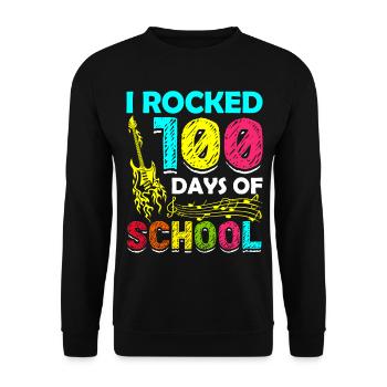 I Rocked 100 Days Of School Guitarist Guitar - Unisex Sweatshirt - black - Front - Alina (178cm) & Michal (187cm)