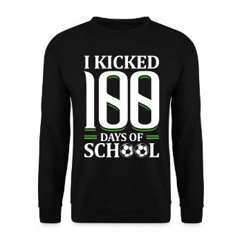 I kicked 100 days of school Sporty - Unisex Sweatshirt - black - Front - Alina (178cm) & Michal (187cm)