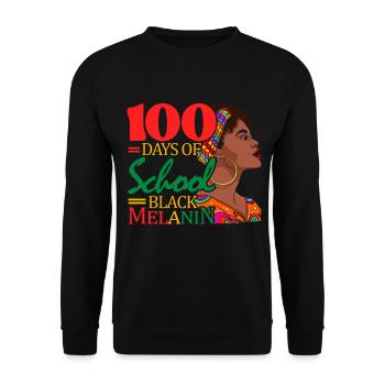 100 Days School Black Melanin Child - Unisex Sweatshirt - black - Front - Alina (178cm) & Michal (187cm)