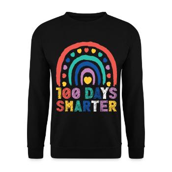 100 Days Smarter 100th Day Schulveranstaltung - Unisex Pullover - Schwarz - Vorne - Alina (178cm) & Michal (187cm)