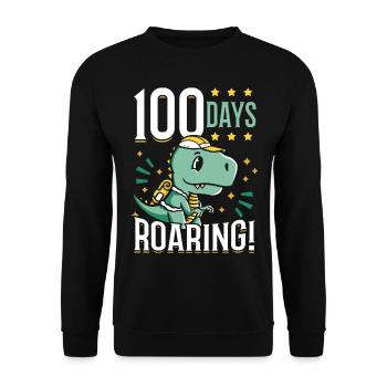 100 Tage Brüllender Dinosaurier Kid Schooler - Unisex Pullover - Schwarz - Vorne - Alina (178cm) & Michal (187cm)