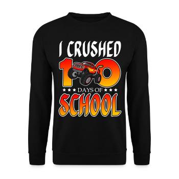 I smashed 100 days of school truck - Unisex Sweatshirt - black - Front - Alina (178cm) & Michal (187cm)