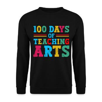 100 days of art lessons in the classroom - Unisex Sweatshirt - black - Front - Alina (178cm) & Michal (187cm)