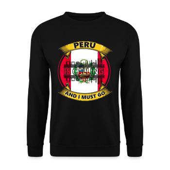 Peru Flag - Unisex Sweatshirt - black - Front - Alina (178cm) & Michal (187cm)
