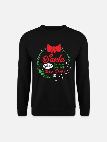 Weihnachtsmann Weihnachtswunsch Urlaubsgeschenk - Unisex Pullover - Schwarz