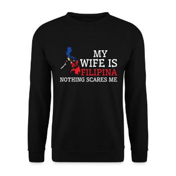 Nothing Scares Me Filipina Wife Philippines - Unisex Sweatshirt - black - Front - Alina (178cm) & Michal (187cm)