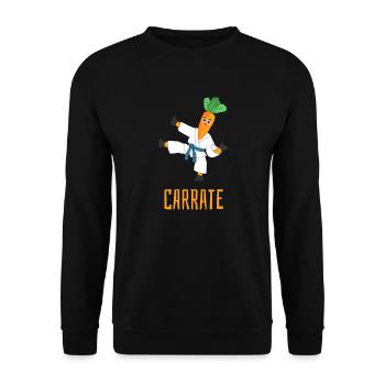 Carrate Carrot Lover Karate Coach Martial Artist - Unisex Sweatshirt - black - Front - Alina (178cm) & Michal (187cm)