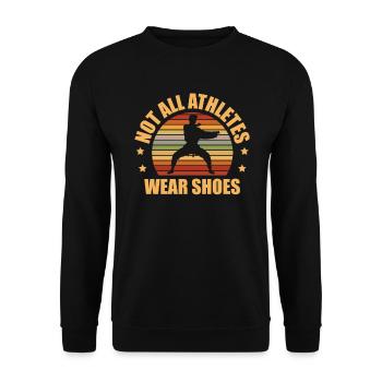 Not all athletes wear shoes Karate Martial - Unisex Sweatshirt - black - Front - Alina (178cm) & Michal (187cm)