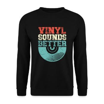 Vinyl sonne mieux audiophile musique lecteur vinyle - Sweat-shirt Unisexe - noir - Devant - Alina (178cm) & Michal (187cm)