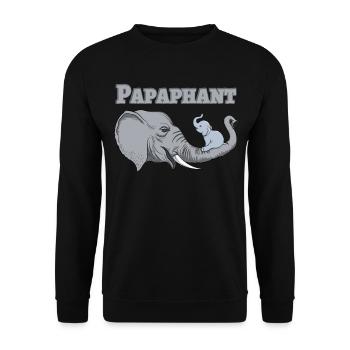 Vatertag Papaphant Papa Vater - Unisex Pullover - Schwarz - Vorne - Alina (178cm) & Michal (187cm)