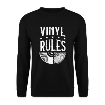Vinyl Rules Audiophile - Unisex Pullover - Schwarz - Vorne - Alina (178cm) & Michal (187cm)