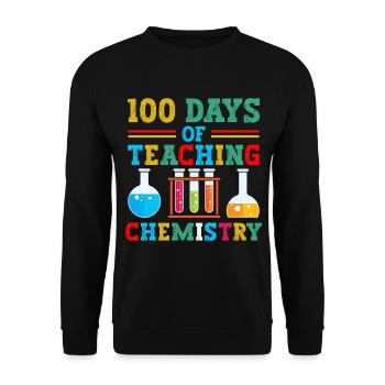 100 Tage Chemieunterricht Für Lehrer Der - Unisex Pullover - Schwarz - Vorne - Alina (178cm) & Michal (187cm)
