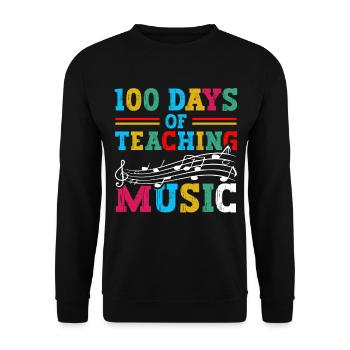 100 days of music lessons as a school subject teacher - Unisex Sweatshirt - black - Front - Alina (178cm) & Michal (187cm)