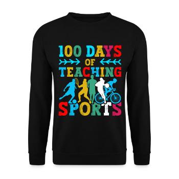 100 Tage Sportunterricht Schulfachlehrer - Unisex Pullover - Schwarz - Vorne - Alina (178cm) & Michal (187cm)