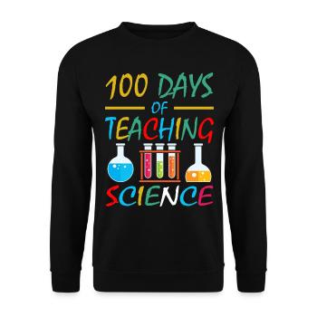 100 days of science lessons School subject teachers - Unisex Sweatshirt - black - Front - Alina (178cm) & Michal (187cm)