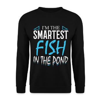 Ich Bin Der Klügste Fisch Im Teich 100 Tage Schule - Unisex Pullover - Schwarz - Vorne - Alina (178cm) & Michal (187cm)