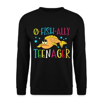 O-fish-ally Teenage Adolescents 100 Days - Unisex Sweatshirt - black - Front - Alina (178cm) & Michal (187cm)