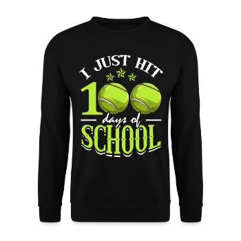 I just finished 100 days of school Tennis Sports - Unisex Sweatshirt - black - Front - Alina (178cm) & Michal (187cm)