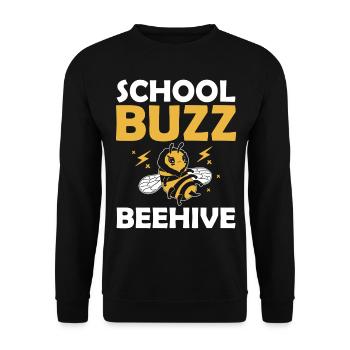 Schule Buzz Beehive Bumble Bee 100 Tage Schulhumor - Unisex Pullover - Schwarz - Vorne - Alina (178cm) & Michal (187cm)