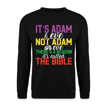 Bisexuel c’est Adam et Eve - Fierté - Sweat-shirt Unisexe - noir - Devant - Alina (178cm) & Michal (187cm)