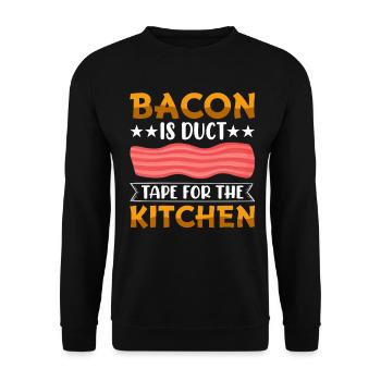 Bacon - Maître grillade - BBQ - Sweat-shirt Unisexe - noir - Devant - Alina (178cm) & Michal (187cm)