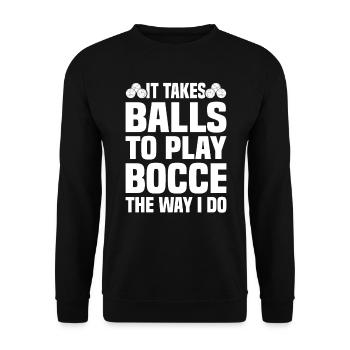 Boccia Petanque Boule Bocciaspieler Lyonnais - Unisex Pullover - Schwarz - Vorne - Alina (178cm) & Michal (187cm)
