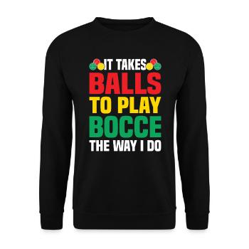 Boccia Petanque Boule Bocciaspieler Lyonnais - Unisex Pullover - Schwarz - Vorne - Alina (178cm) & Michal (187cm)