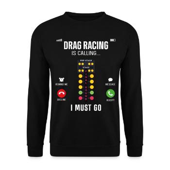 Drag Racing Race Car Phone Display - Unisex Sweatshirt - black - Front - Alina (178cm) & Michal (187cm)