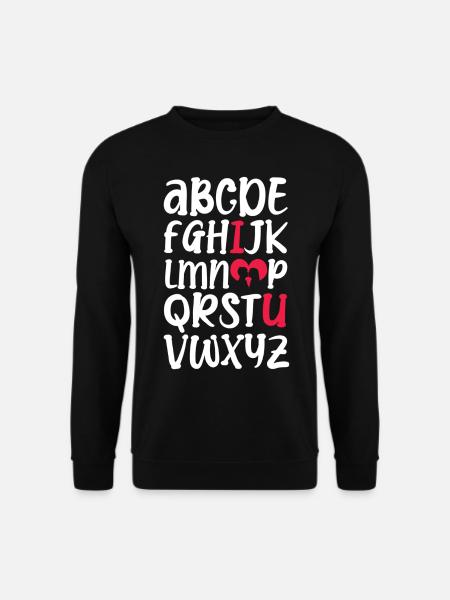 Alfabet af romantisk kærlighed Valentinsdag - Unisex sweater - sort