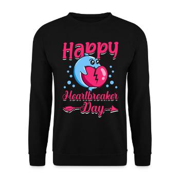 Happy Heartbreaker Day Valentine's Day Dolphin Meme - Unisex Sweatshirt - black - Front - Alina (178cm) & Michal (187cm)
