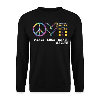 Drag Racing Race Car Girl Retro - Unisex Pullover - Schwarz - Vorne - Alina (178cm) & Michal (187cm)