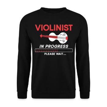 Violon Violoniste Violoniste En - Sweat-shirt Unisexe - noir - Devant - Alina (178cm) & Michal (187cm)